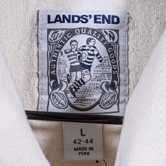 Lands End Striped Rugby Long Sleeve Shirt Large Y2K Preppy Streetwear Skate - Picture 7 of 11